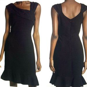 New $149 Nanette Lepore Sleeveless Textured Lace Trim Black Dress  Size: 6